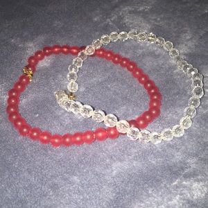 Teenager sized red and crystal choker